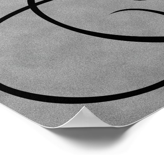 Letter D, Gothic Monogram Black Poster (Hoek)