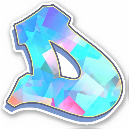 Letter D _ Graffiti alfabet letters Sticker (Voorkant)