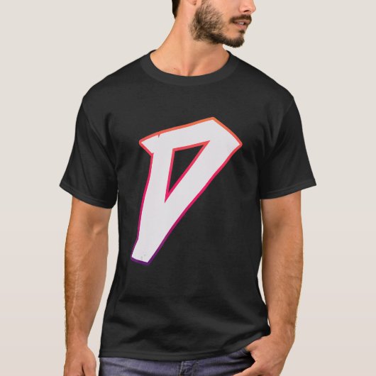 Letter D Graffiti Street Letter D Typografie Alpha T-shirt (Voorkant)