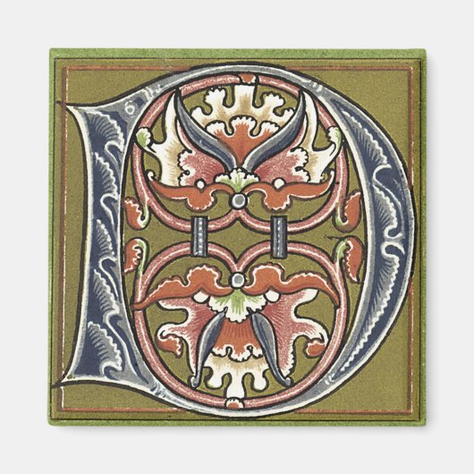 Letter 'D' in kleur - Magnet (Voorkant)