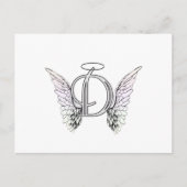Letter D Initiaal Monogram met Angel Wings & Halo Briefkaart (Voorkant)
