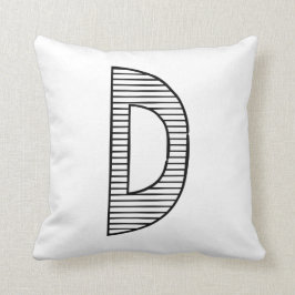 Letter D, Initiaal Pillow Kussen