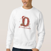 Letter D Kerst Monogram Ontwerp Trui (Voorkant)