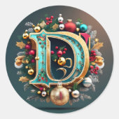 Letter D Kerst stickers (Voorkant)