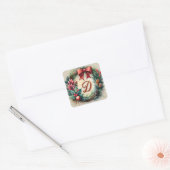 Letter D Kerst stickers (Envelop)