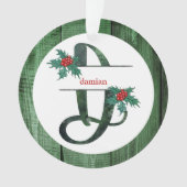 *~* Letter D-kerstfoto Rustic Wood AP44 Ornament (voorkant)