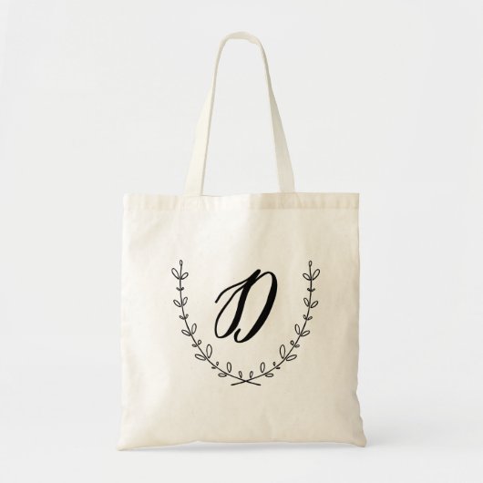 Letter D & Laurel Wreath Canvas tas (Voorkant)