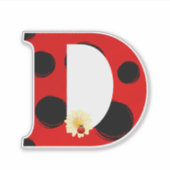 Letter D lieveheersbeestje Print met lieveheersbee Sticker (Voorkant)
