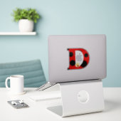 Letter D lieveheersbeestje Print met lieveheersbee Sticker (Laptop op bureau)