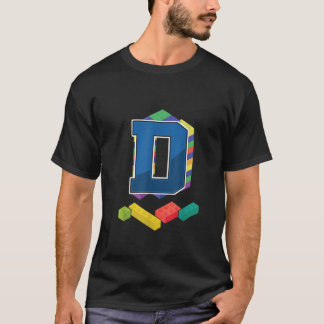 Letter D Master Builder Alfabet Achternaam bouwen T-shirt