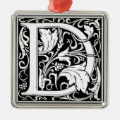 Letter D Medieval Monogram  Initiaal Metalen Ornament (Voorkant)
