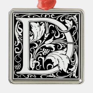 Letter D Medieval Monogram Initiaal Metalen Ornament