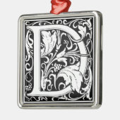 Letter D Medieval Monogram  Initiaal Metalen Ornament (Links)
