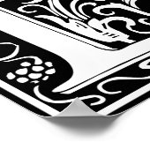 Letter D Medieval Monogram  Initiaal Poster (Hoek)