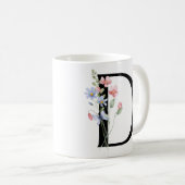 Letter D met bloemen Koffiemok (Voorkant rechts)