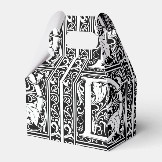 Letter D Middeleeuws Monogram Art Nouveau Bedankdoosjes (Achterkant)