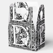 Letter D Middeleeuws Monogram Art Nouveau Bedankdoosjes (Geopend)