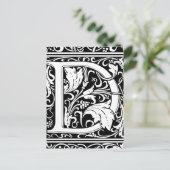 Letter D Middeleeuws Monogram Art Nouveau Briefkaart (Staand voorkant)