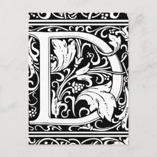 Letter D Middeleeuws Monogram Art Nouveau Briefkaart