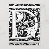 Letter D Middeleeuws Monogram Art Nouveau Briefkaart (Voorkant)