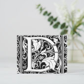 Letter D Middeleeuws Monogram Art Nouveau Briefkaart (Staand voorkant)