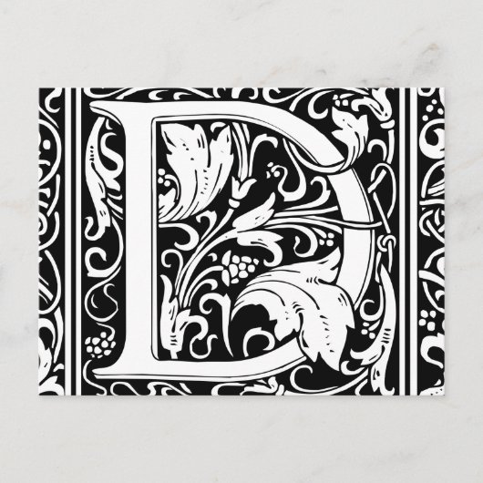 Letter D Middeleeuws Monogram Art Nouveau Briefkaart (Voorkant)