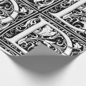 Letter D Middeleeuws Monogram Art Nouveau Cadeaupapier (Hoek)