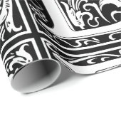 Letter D Middeleeuws Monogram Art Nouveau Cadeaupapier (Rol Hoek)