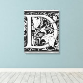 Letter D Middeleeuws Monogram Art Nouveau Canvas Afdruk (Insitu (Houten vloer))