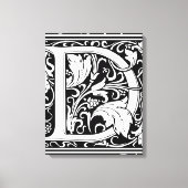 Letter D Middeleeuws Monogram Art Nouveau Canvas Afdruk (Voorkant)