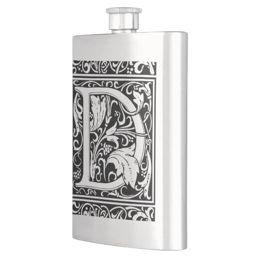Letter D Middeleeuws Monogram Art Nouveau Flacon (Links)