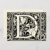 Letter D Middeleeuws Monogram Art Nouveau Kaart (Voorkant / Achterkant)