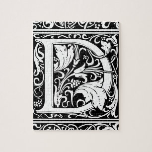 Letter D Middeleeuws Monogram Art Nouveau Legpuzzel