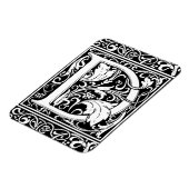 Letter D Middeleeuws Monogram Art Nouveau Magneet (Linkerzijde)