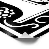 Letter D Middeleeuws Monogram Art Nouveau Poster (Hoek)