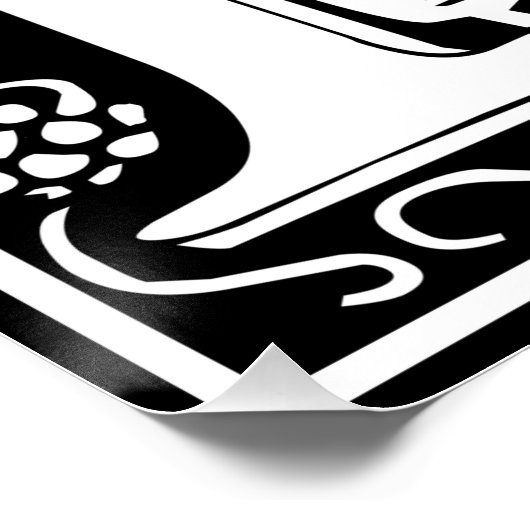 Letter D Middeleeuws Monogram Art Nouveau Poster (Hoek)