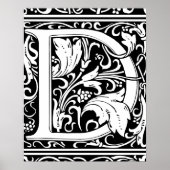 Letter D Middeleeuws Monogram Art Nouveau Poster (Voorkant)