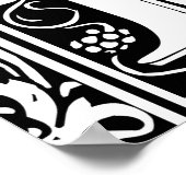 Letter D Middeleeuws Monogram Art Nouveau Poster (Hoek)