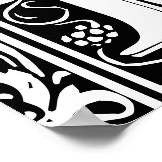 Letter D Middeleeuws Monogram Art Nouveau Poster (Hoek)