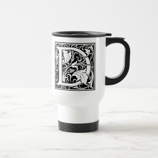 Letter D Middeleeuws Monogram Art Nouveau Reisbeker (Rechts)