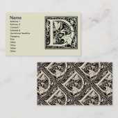 Letter D Middeleeuws Monogram Art Nouveau Visitekaartje (Voorkant / Achterkant)