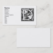 Letter D Middeleeuws Monogram Art Nouveau Visitekaartje (Voorkant / Achterkant)