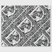 Letter D Middeleeuwse Monogram Art Nouveau Cadeaupapier (Vlak)