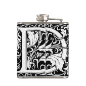 Letter D Middeleeuwse Monogram Art Nouveau Heupfles (Achterkant)