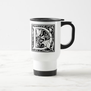 Letter D Middeleeuwse Monogram Art Nouveau Reisbeker