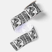 Letter D Middeleeuwse Monogram Art Nouveau Satijnen Lint (Achterkant)