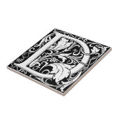 Letter D Middeleeuwse Monogram Art Nouveau Tegeltje (Zijkant)