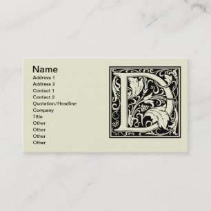 Letter D Middeleeuwse Monogram Art Nouveau Visitekaartje