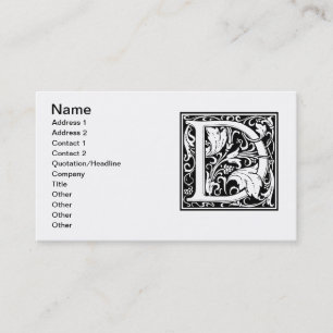 Letter D Middeleeuwse Monogram Art Nouveau Visitekaartje