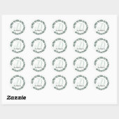 Letter D Monogram Aangepaste Naam Minimalistische Ronde Sticker (Vel)